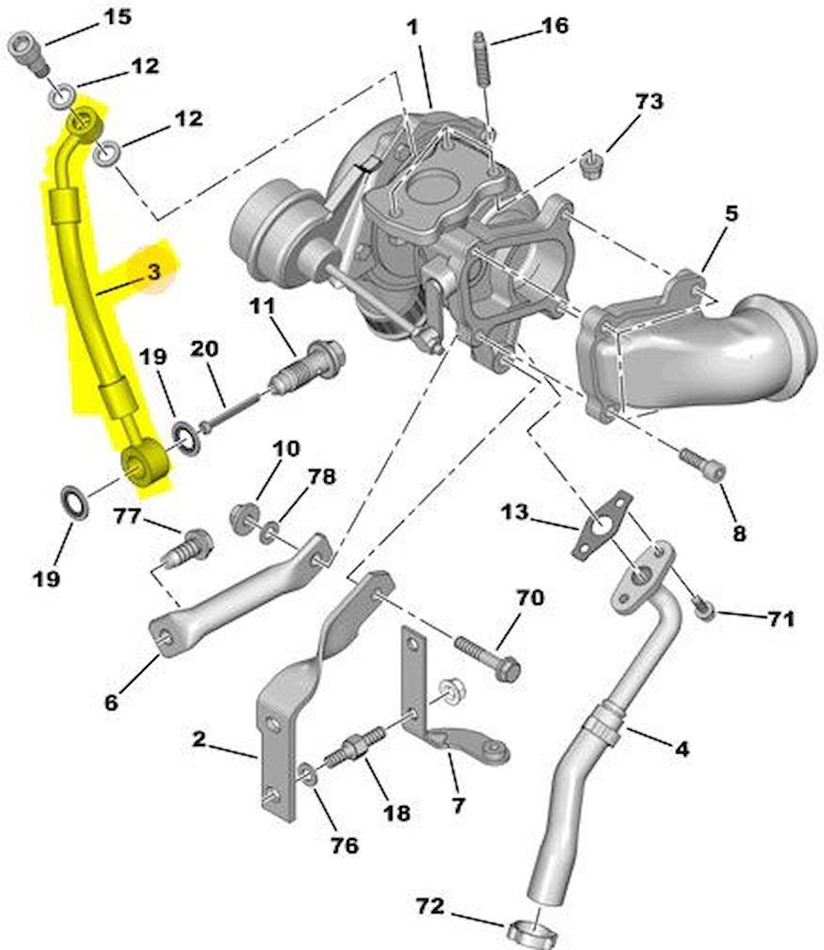 Citroen C5 Turbo Borusu [Orjinal] (116438)